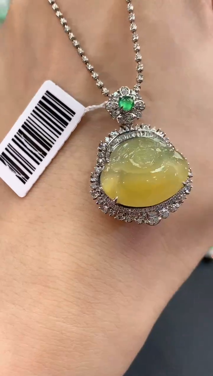 【闪购商品】翡翠吊坠(不含链)18K金镶嵌C114   