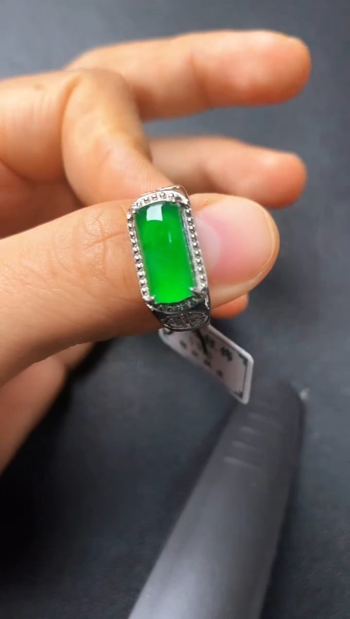 银S925镶嵌戒指翡翠2222222