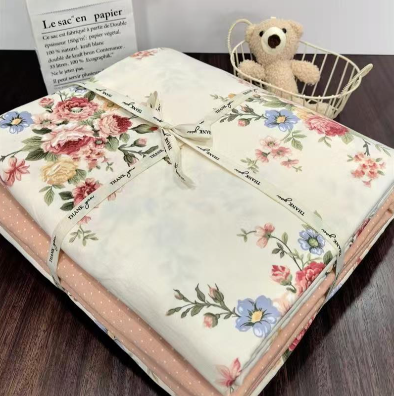 【印花单人两件套】加厚牛奶绒四季款单人床单+一个枕套-江南花开