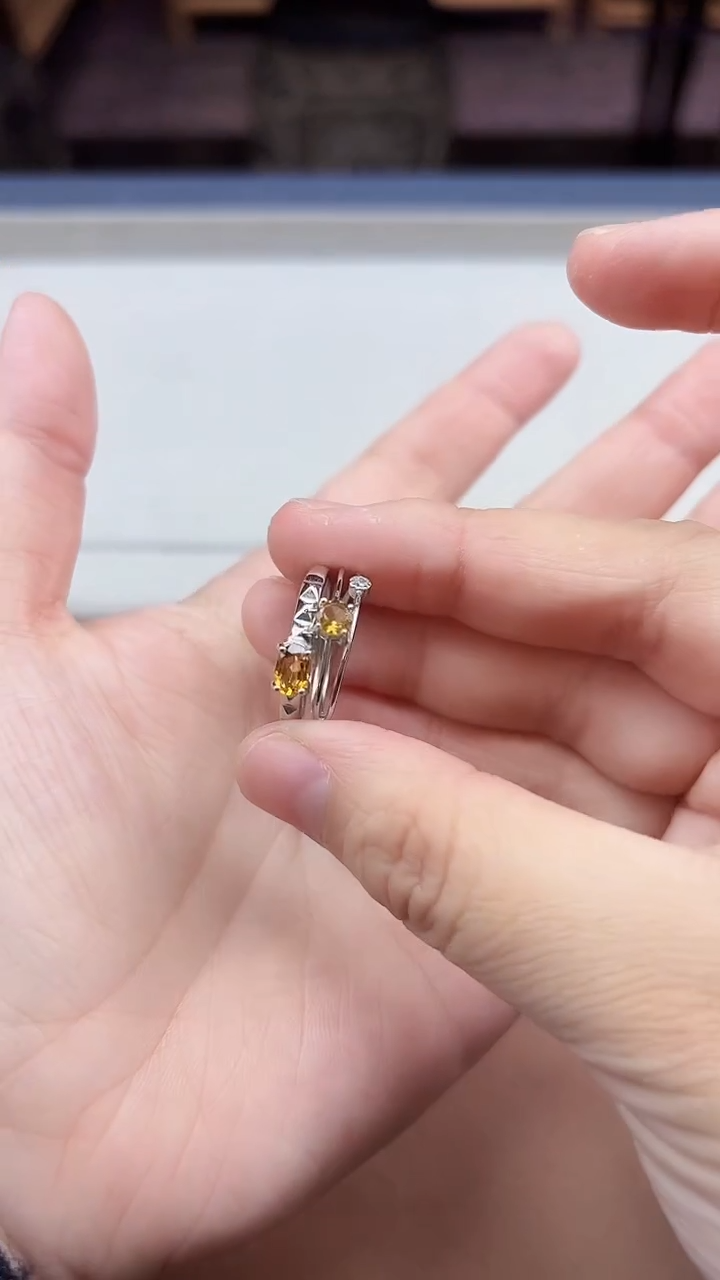 【闪购商品】水晶戒指银S925镶嵌戒指