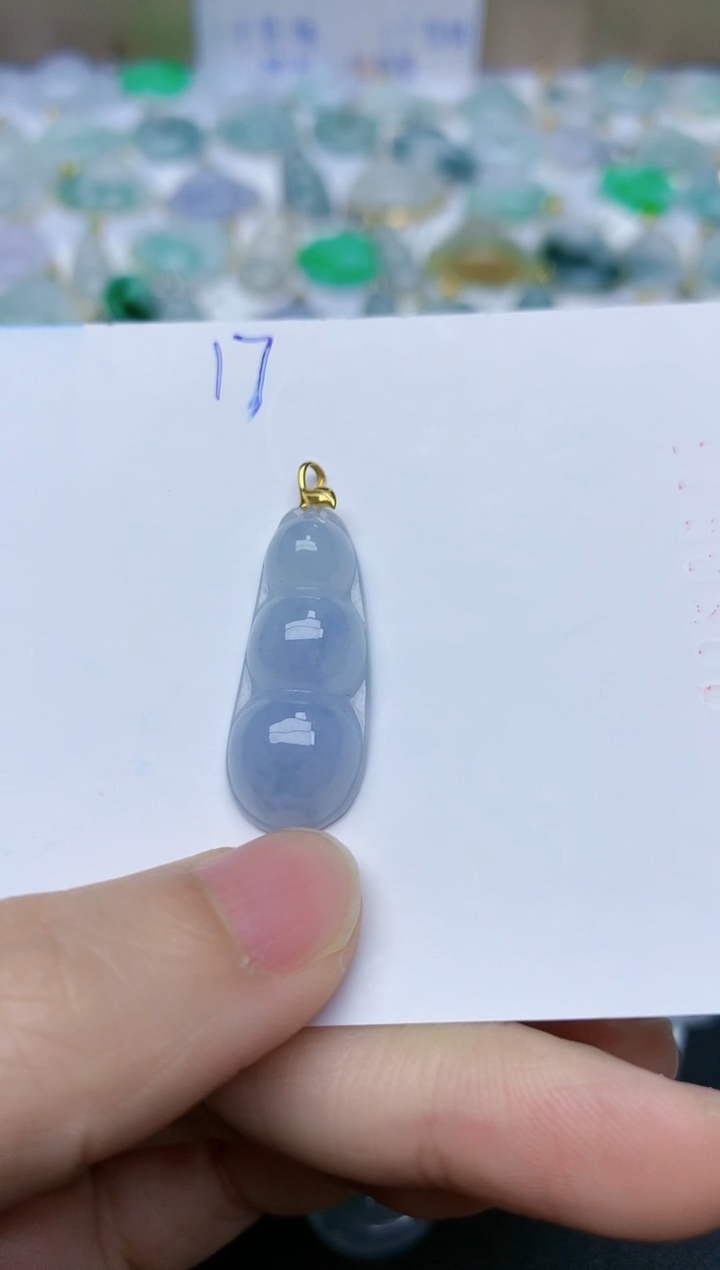 【闪购商品】翡翠颈饰18K金镶嵌天然翡翠A货    