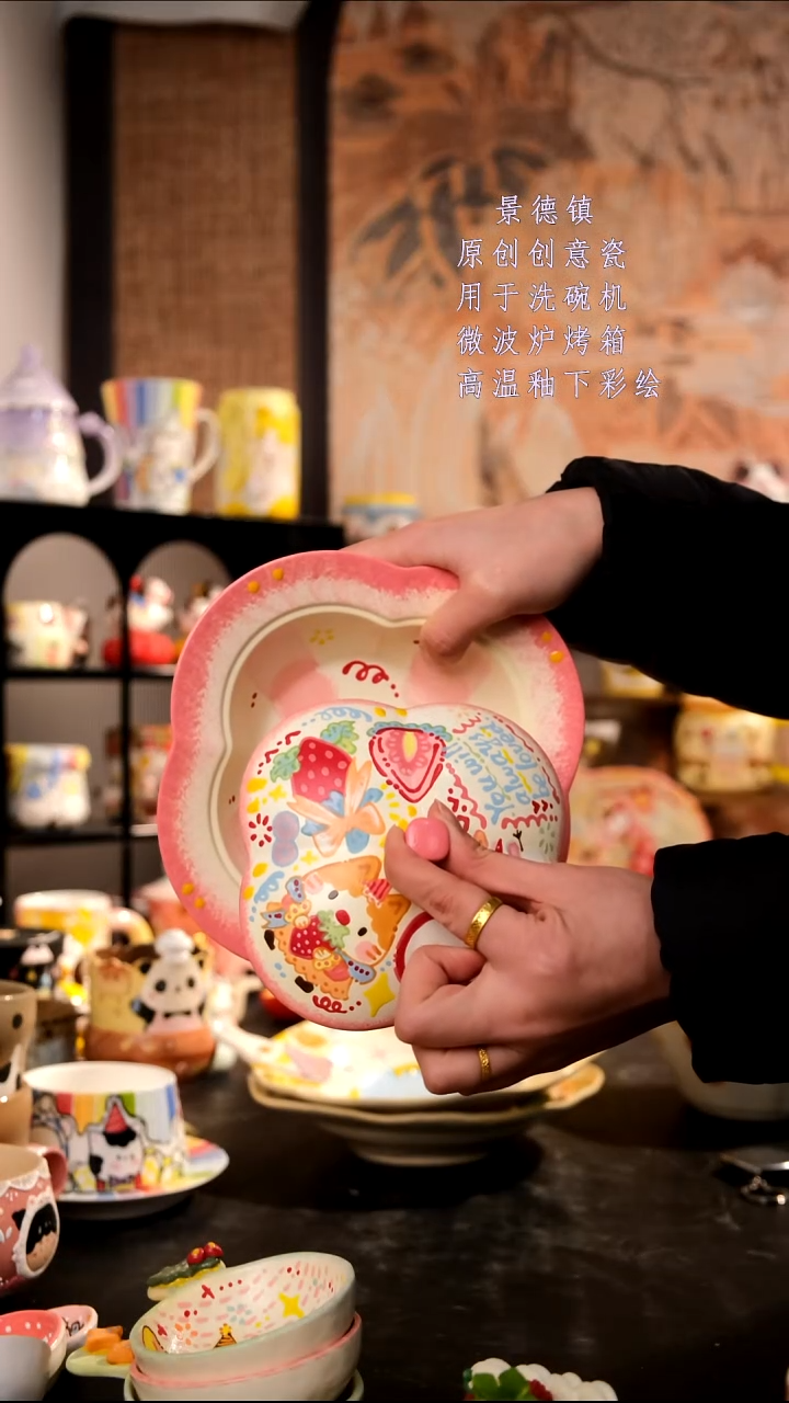 摆件陶@*旺的可以陶瓷手工手绘设计师款