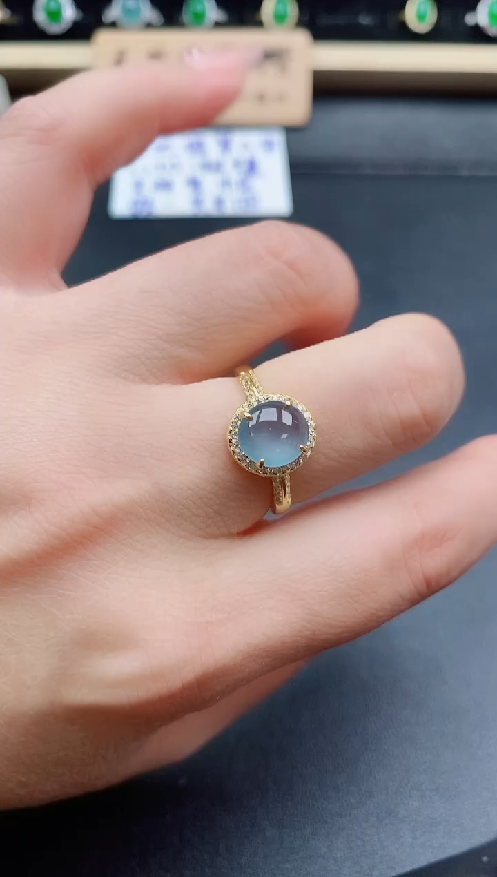 银S925镶嵌戒指翡翠1