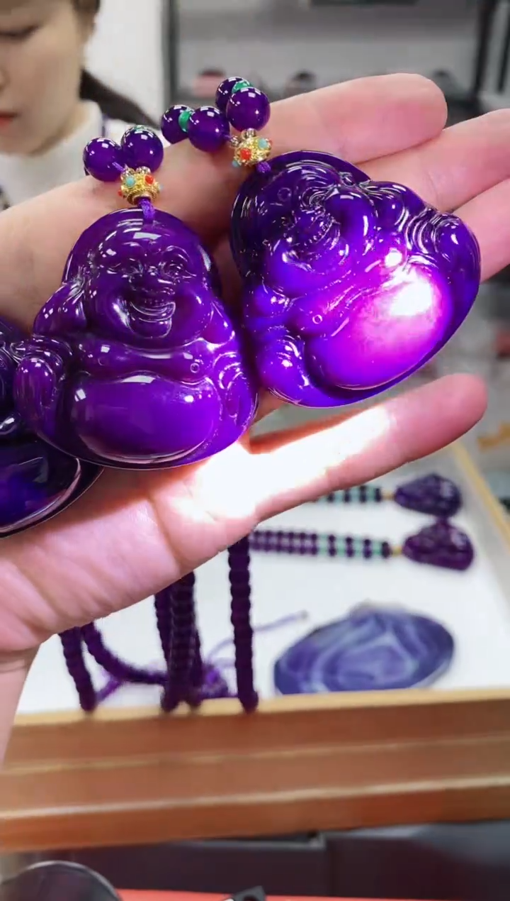 手镯玛瑙/玉髓未镶嵌紫佛多样随机发一