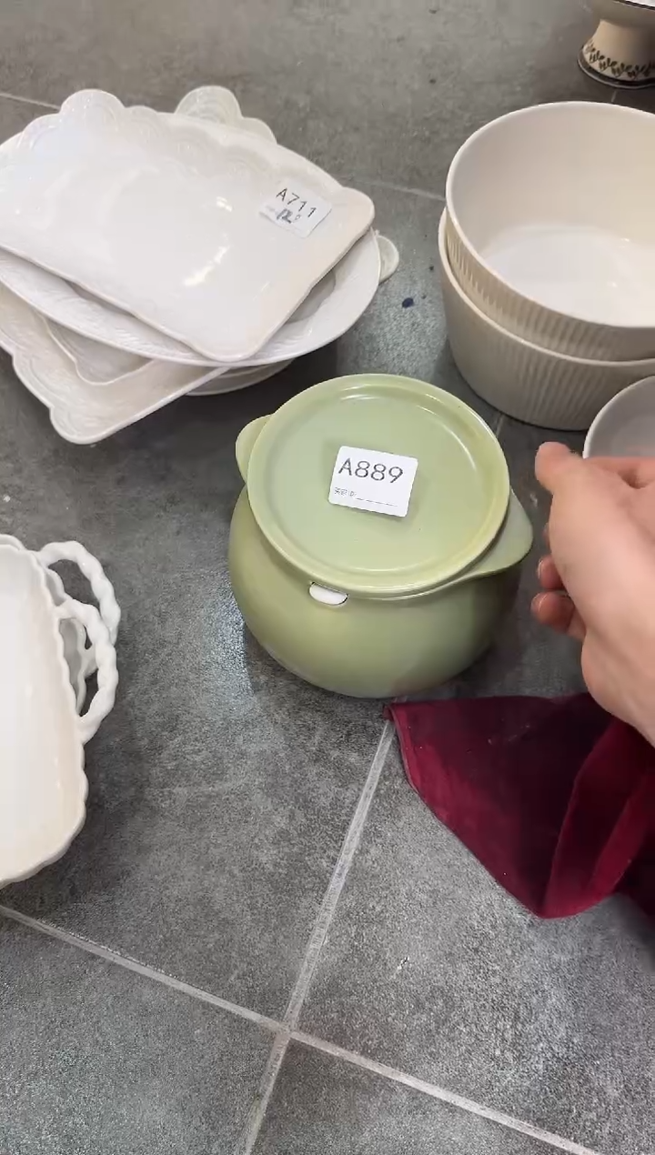 摆件陶A889  仓库清仓微瑕陶瓷餐具（颜色随机）