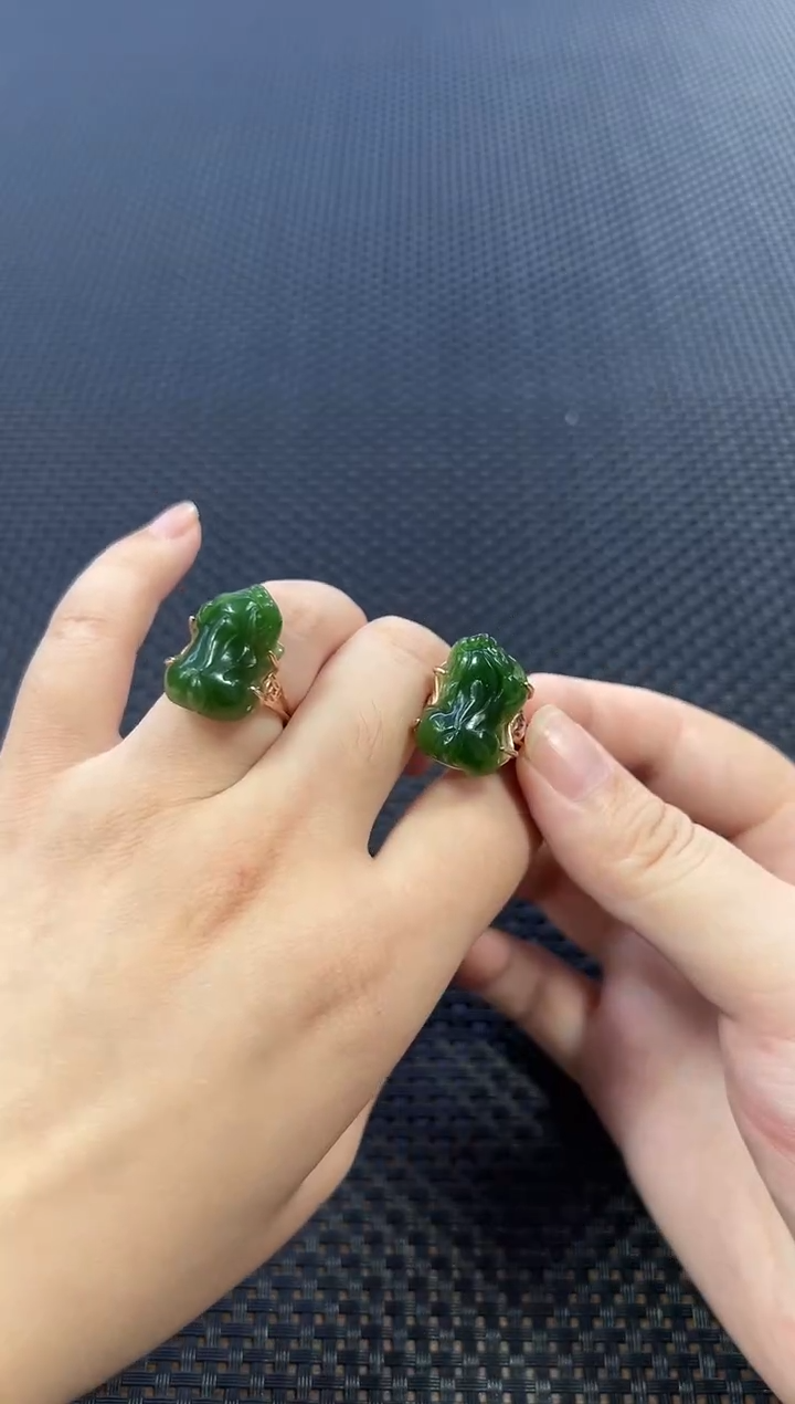 和田玉戒指银S925镶嵌（多样性发一件）0687