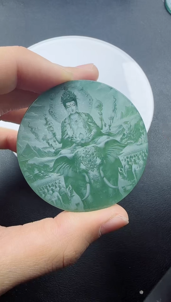 【闪购商品】翡翠颈饰未镶嵌普贤菩萨11111