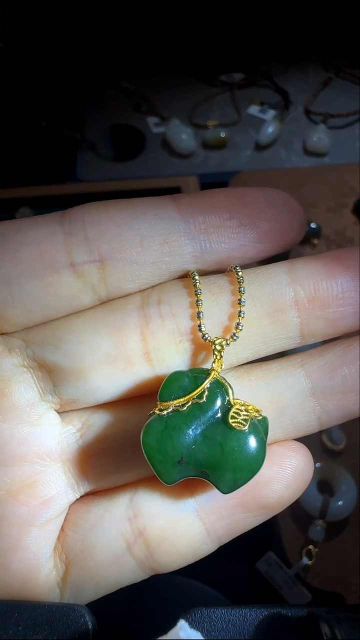 吊坠(不含链)18K金镶嵌和田玉和田玉碧玉小马驹