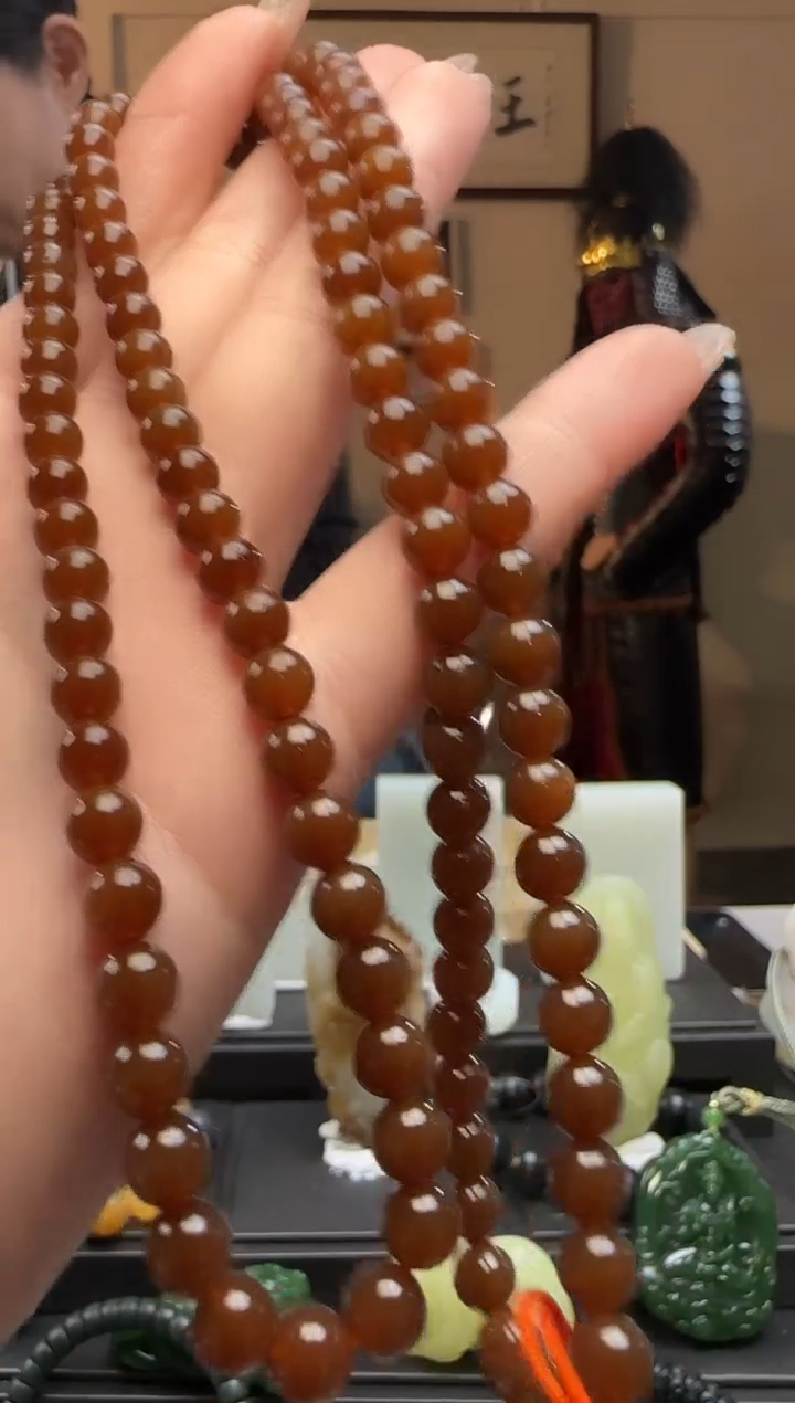 【闪购商品】和田玉糖圆珠未镶嵌长链