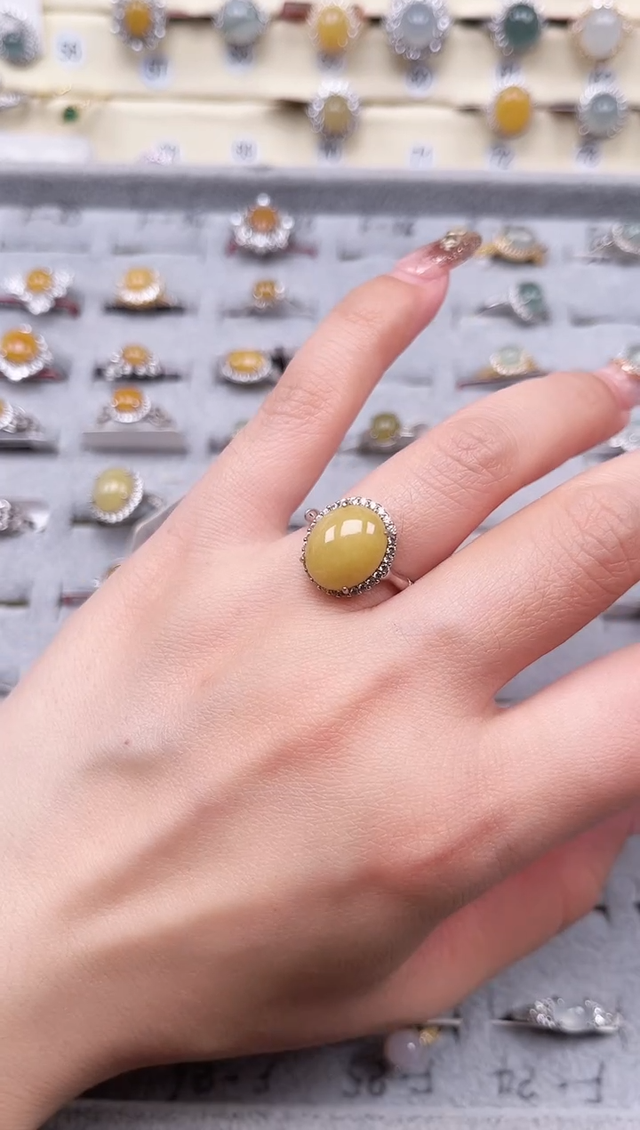 【闪购商品】翡翠戒指银S925镶嵌戒指17