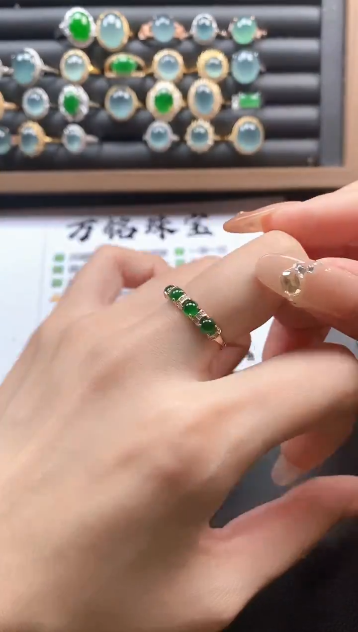 银S925镶嵌戒指翡翠54541