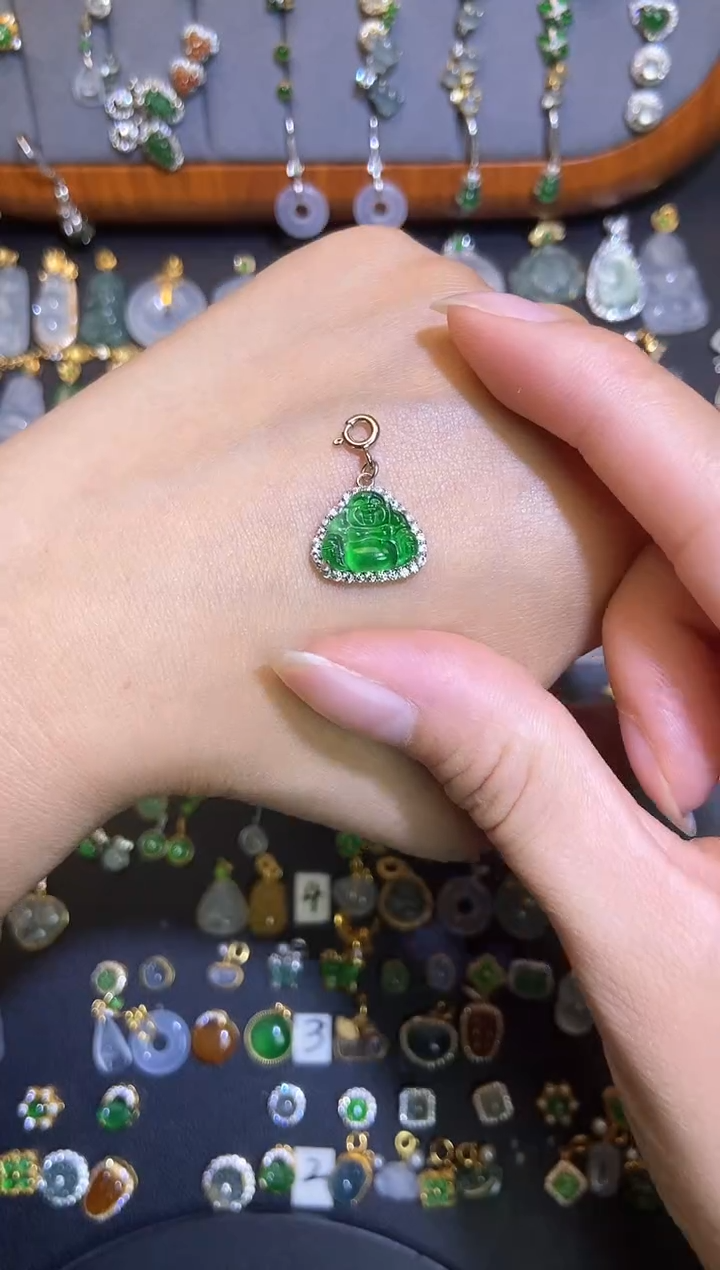 翡翠银S925镶嵌颈饰天然a货翡翠