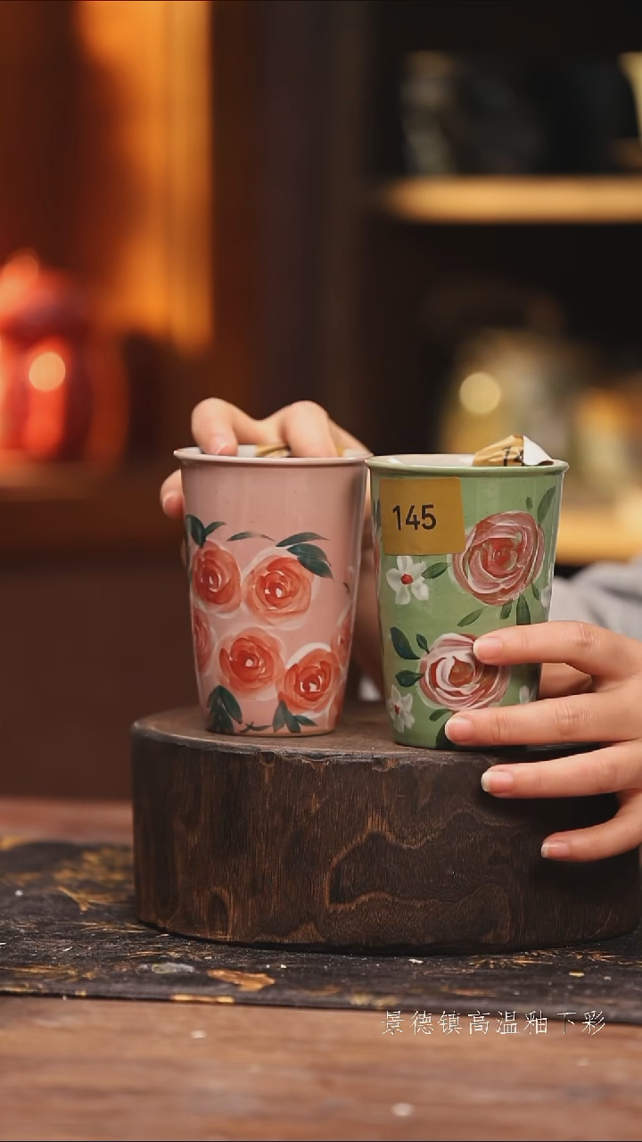 玻璃景德镇高温釉下手绘陶瓷