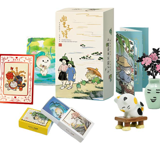 youduoqu/有多趣【村花】丰子恺艺术收藏卡有情世界【代拆盒/包】叠叠