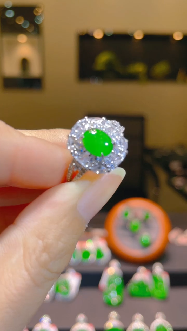 【闪购商品】翡翠银S925镶嵌吊坠(不含链)A83