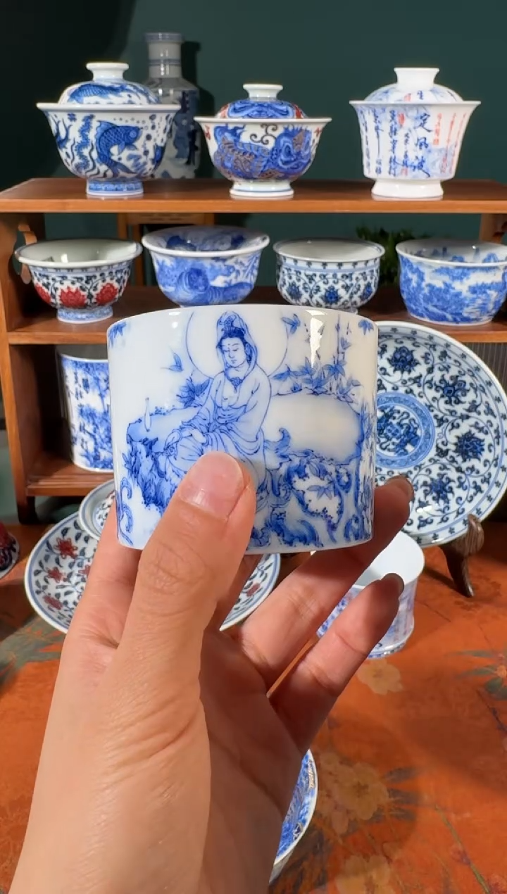【闪购商品】杯画堂春人物能静直口杯
