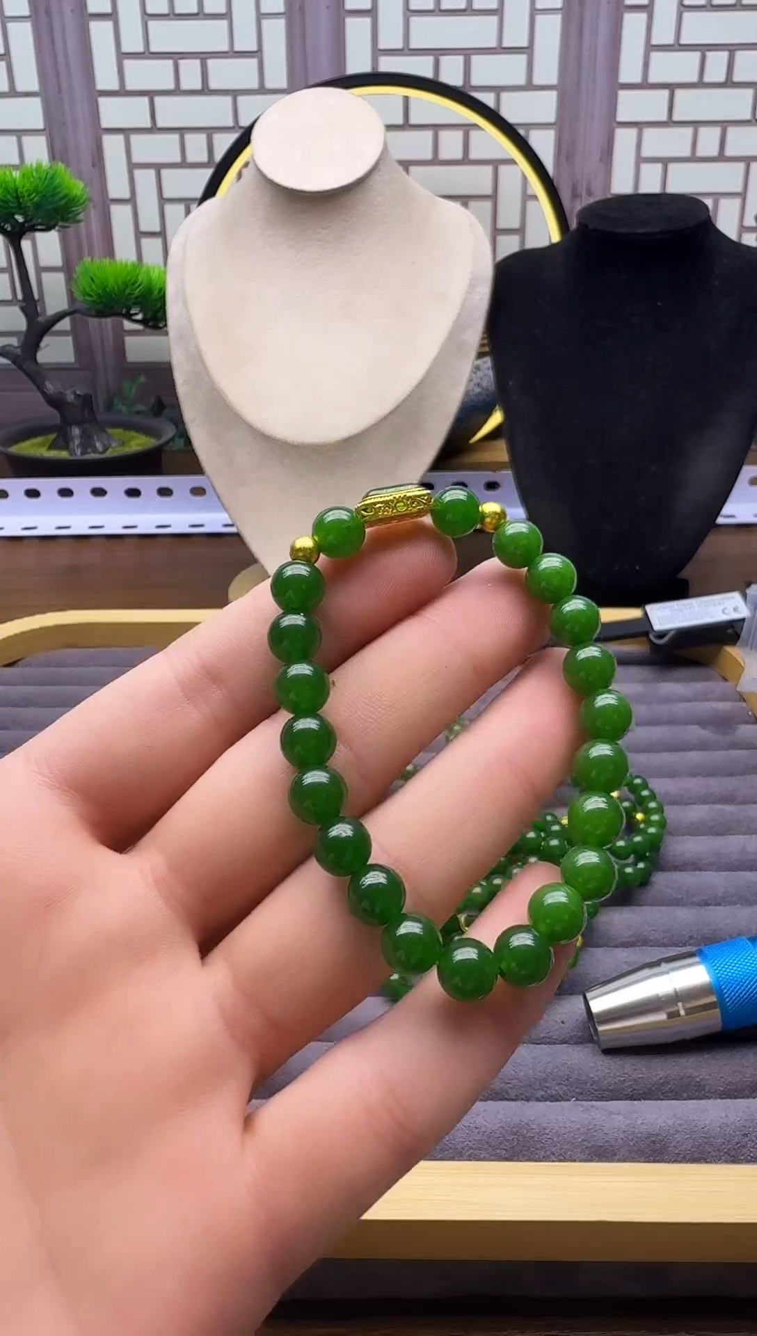 14K金镶嵌手链和田玉L01     