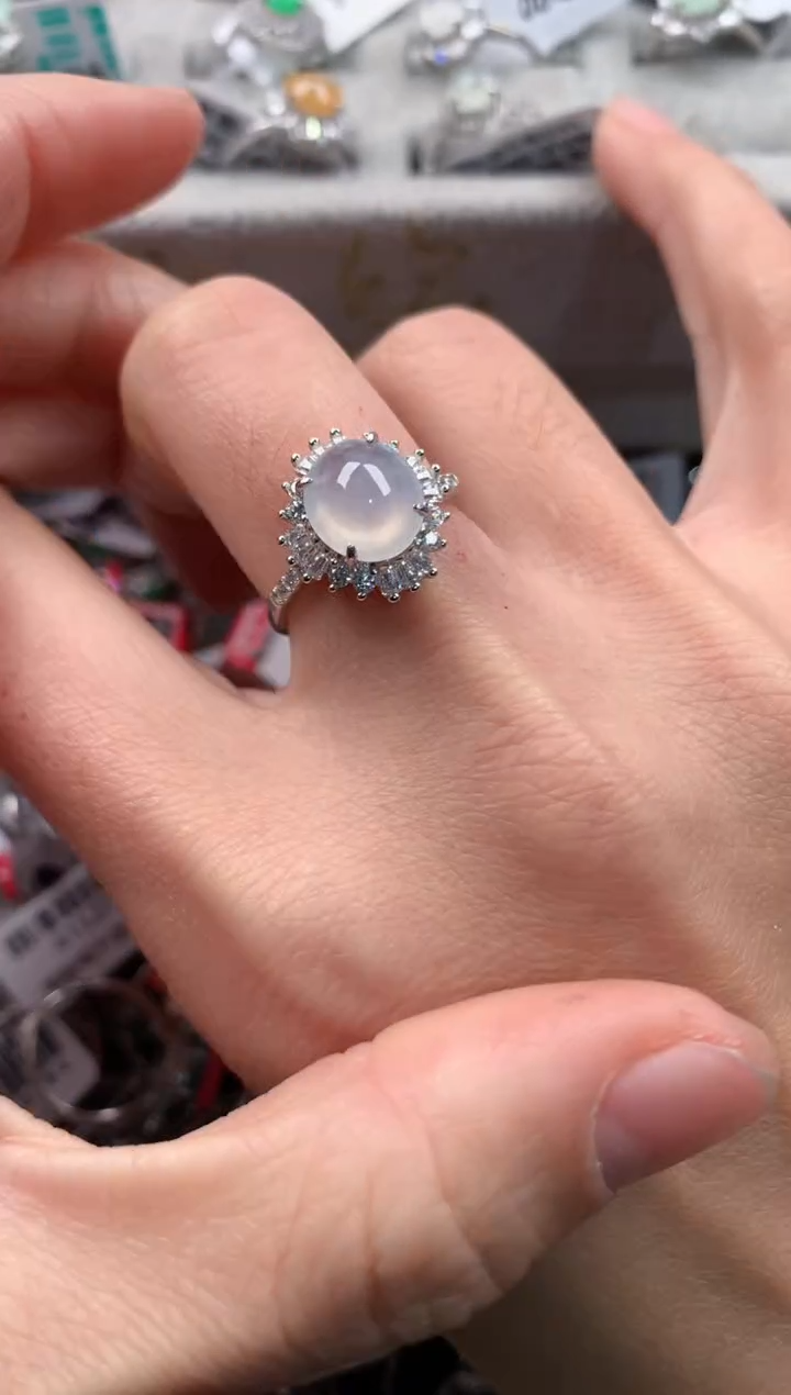 银S925镶嵌戒指翡翠555    2