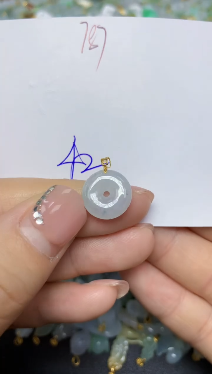 【闪购商品】翡翠挂件18K金镶嵌 天然翡翠A货