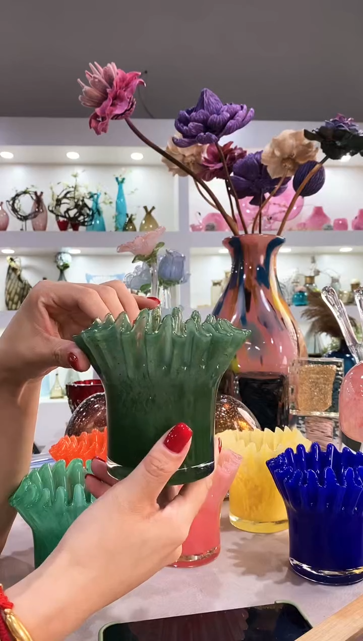 慕忆家手作琉璃花瓶12*10