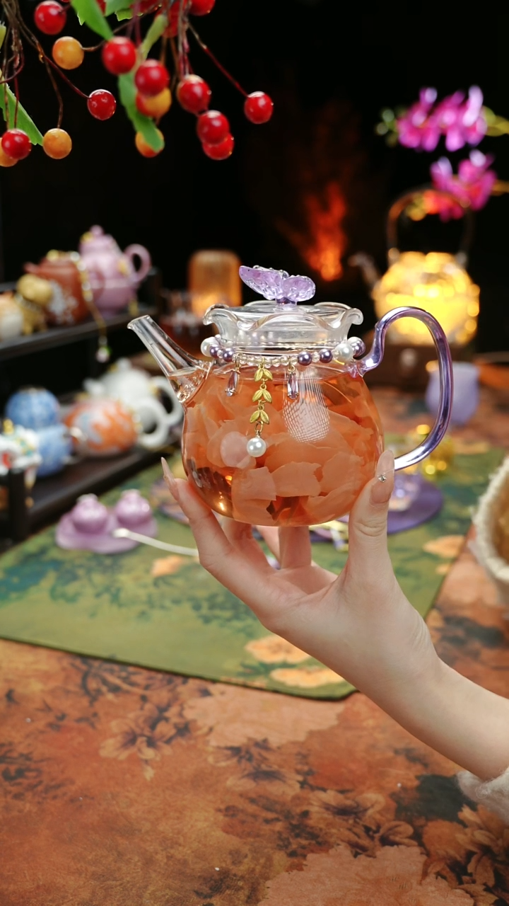 【闪购商品】紫色铃兰花茶壶+链子