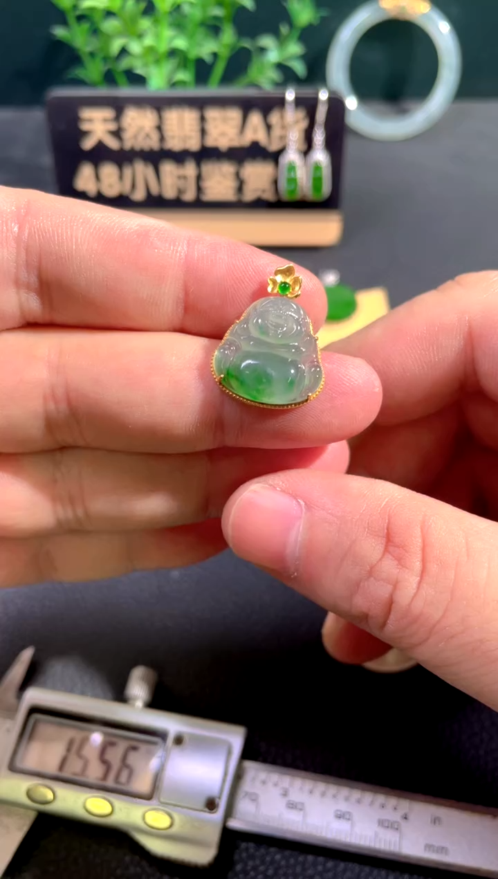 颈饰18K金镶嵌翡翠翡翠