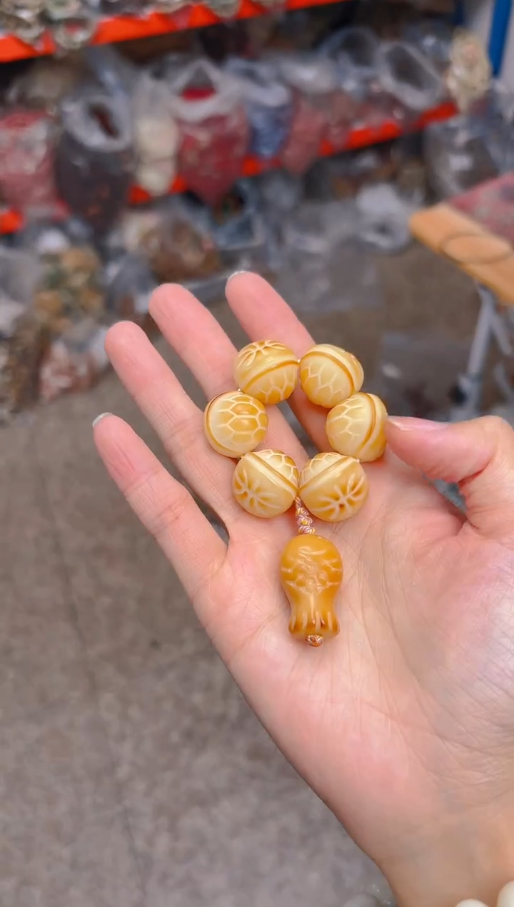 吊坠菩提根/象牙果富甲天下手捻  黄色