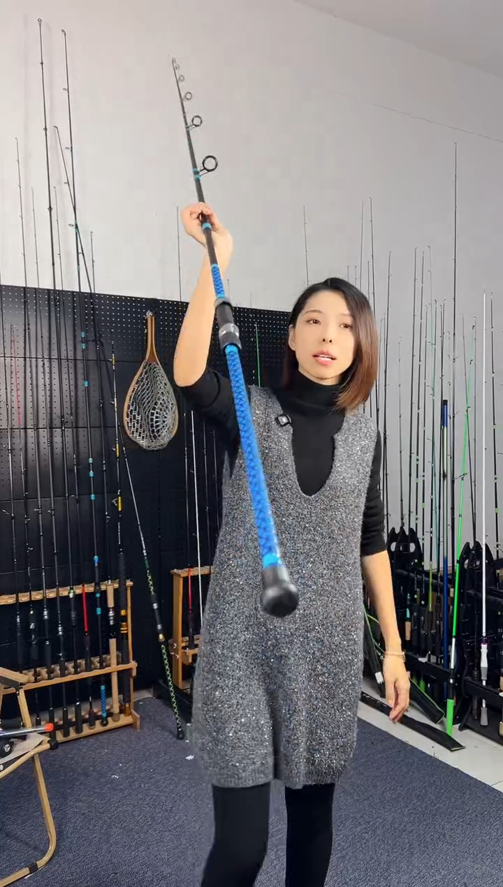 2.7m碳素蓝鳞三节竿2.7米直柄（瑕疵尾货竿，没有售后，介意勿拍）