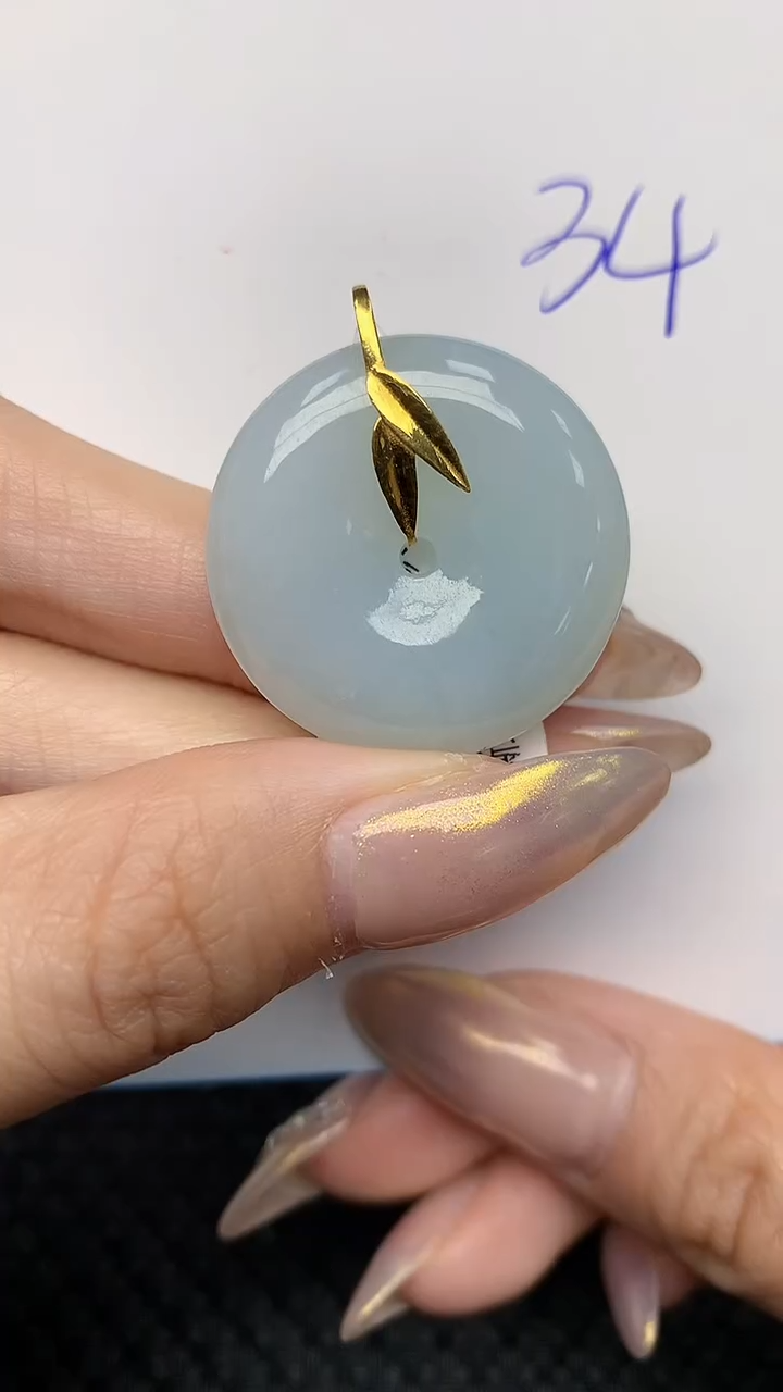 【闪购商品】翡翠颈饰18K金镶嵌 天然翡翠A货