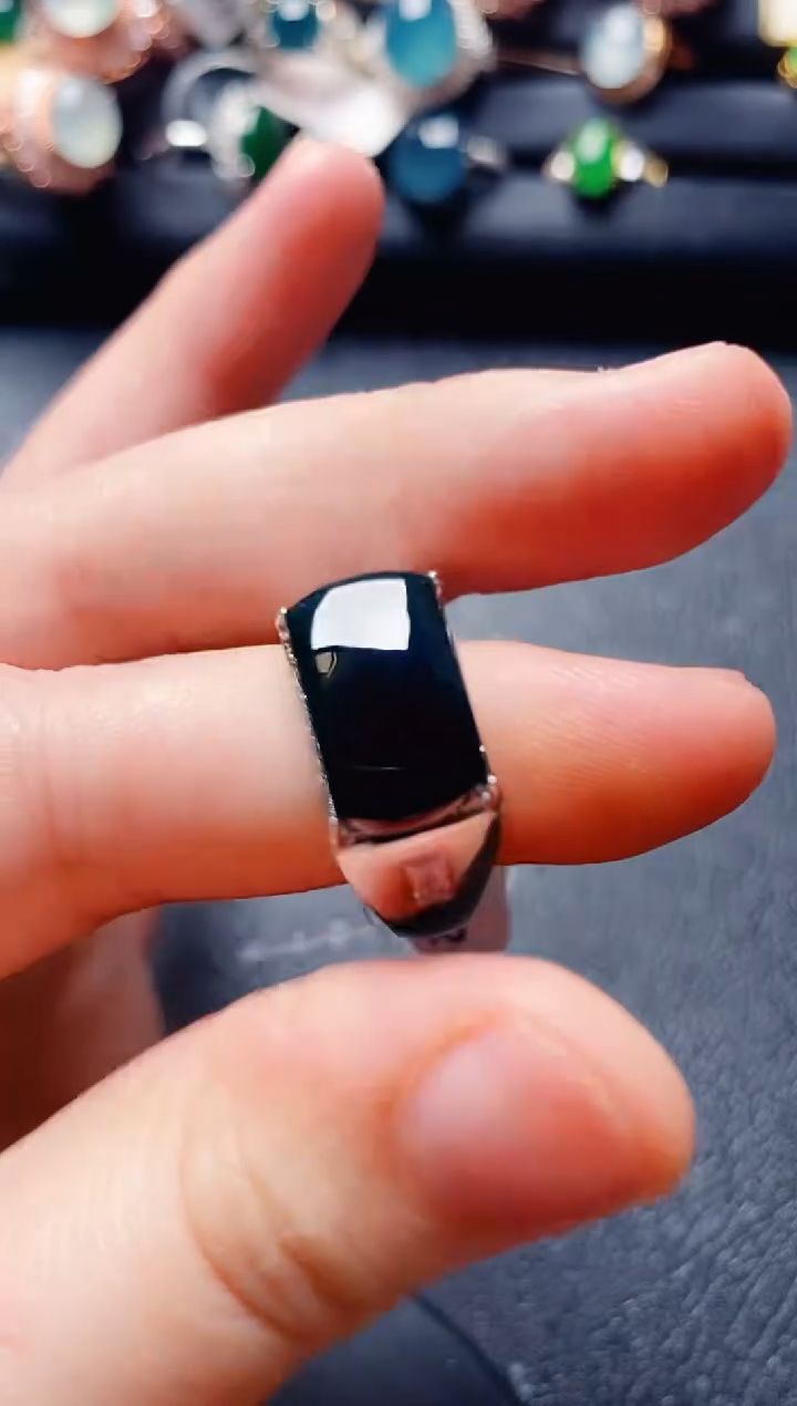 银S925镶嵌戒指翡翠111