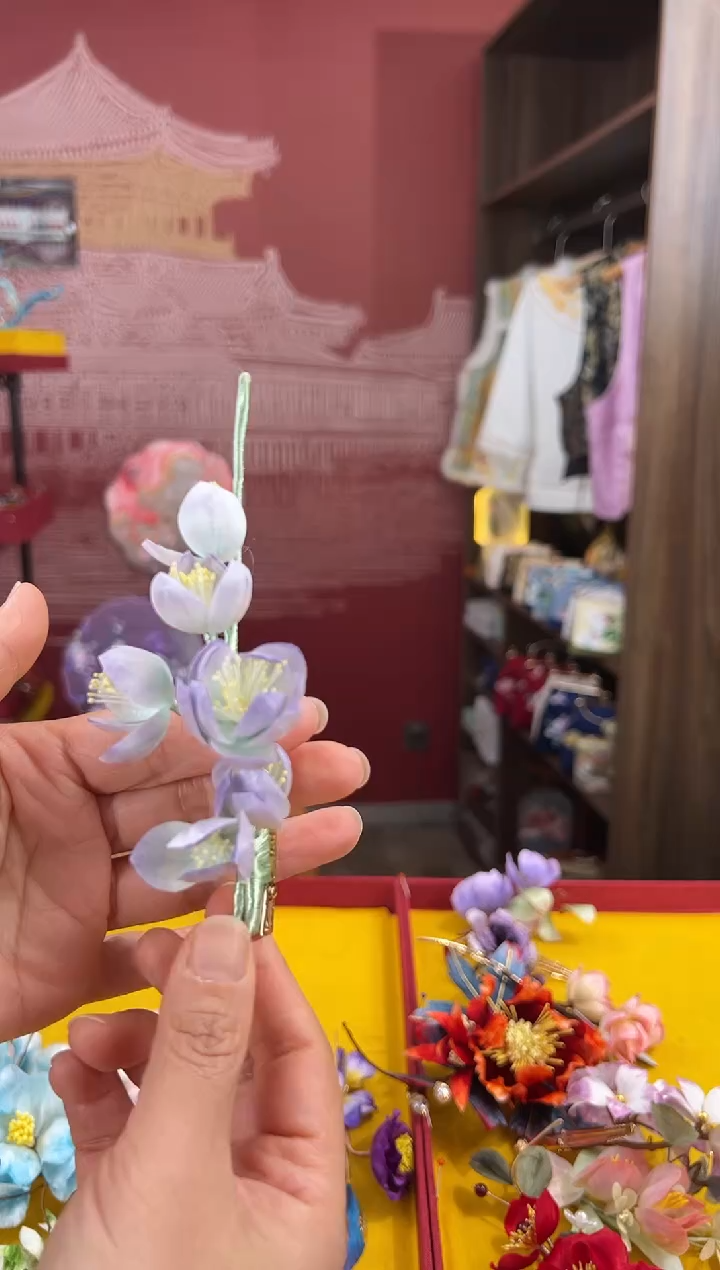 【闪购商品】刺绣非遗绒花（发饰）