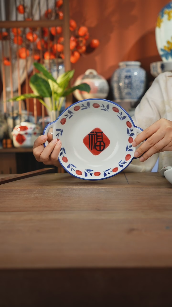 瓷片景德镇设计师釉下手绘陶瓷餐具