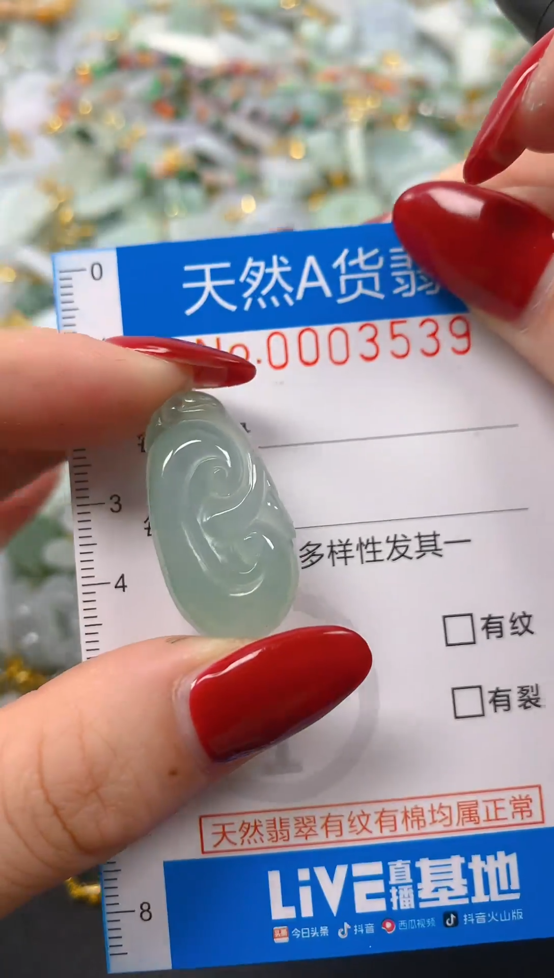 颈饰未镶嵌翡翠净货挂件-3539