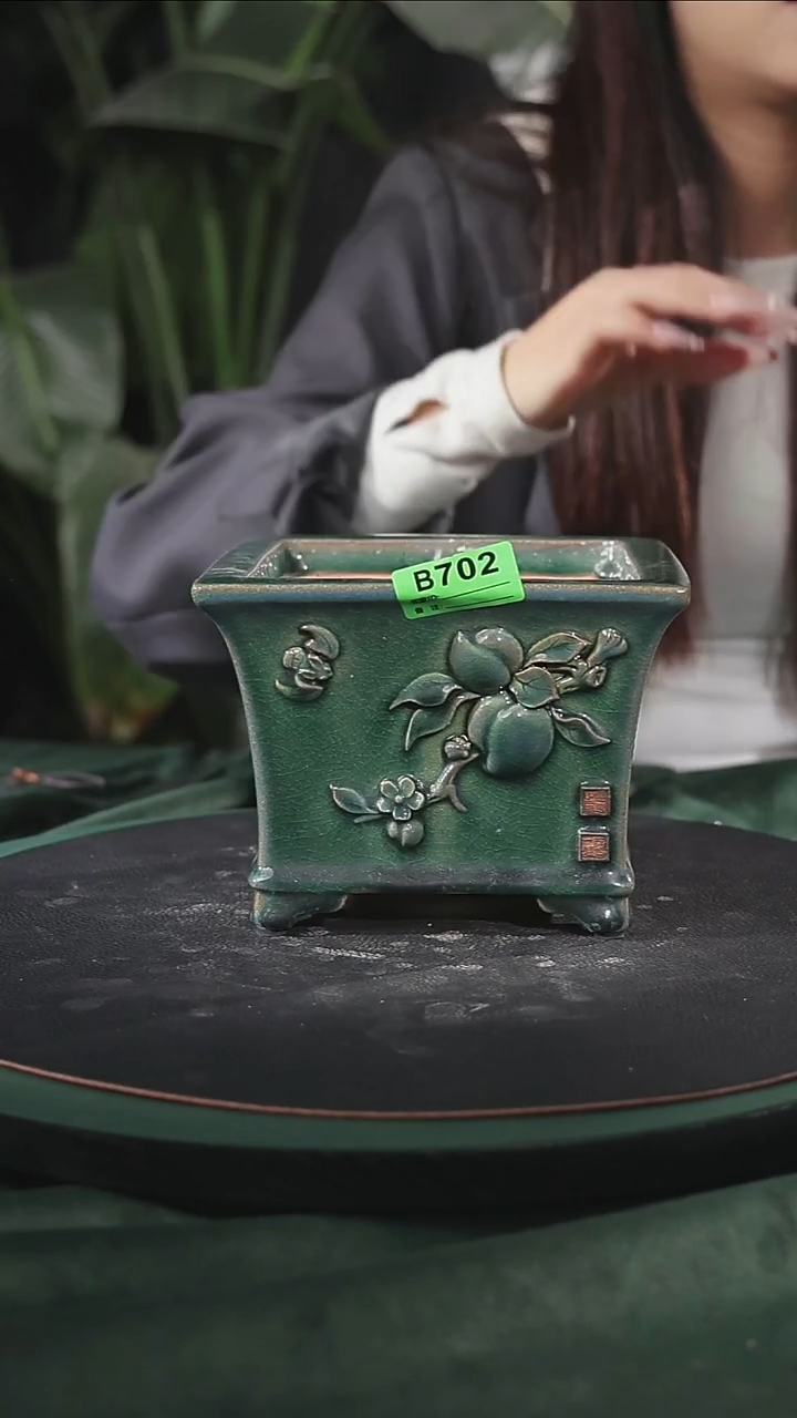 【石湾花盆】6寸飘口兰贴花盆702