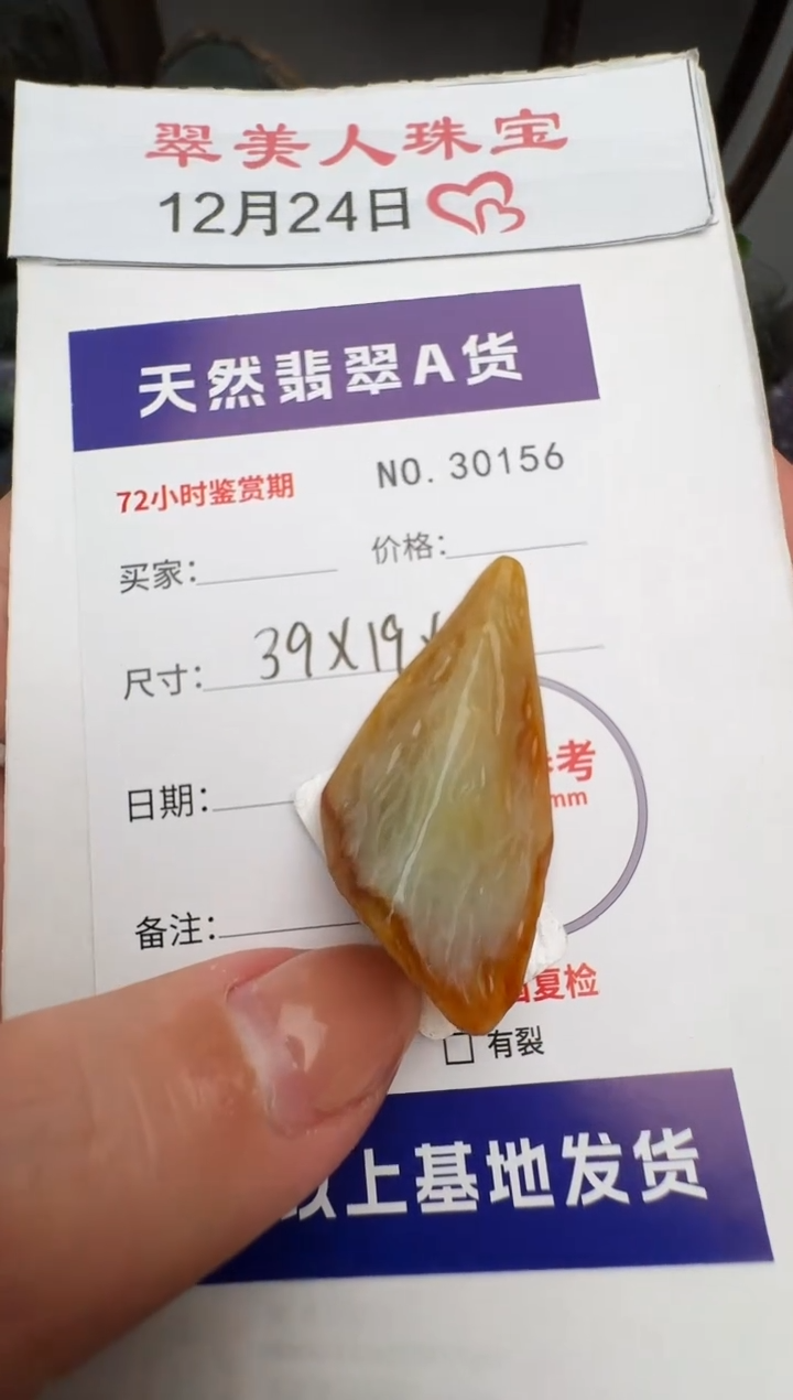 颈饰未镶嵌翡翠原石30156