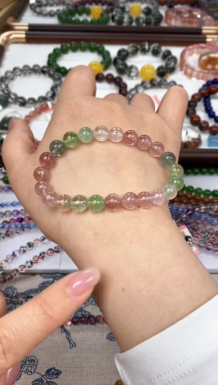 未镶嵌手链碧玺兰*香马卡龙色碧玺