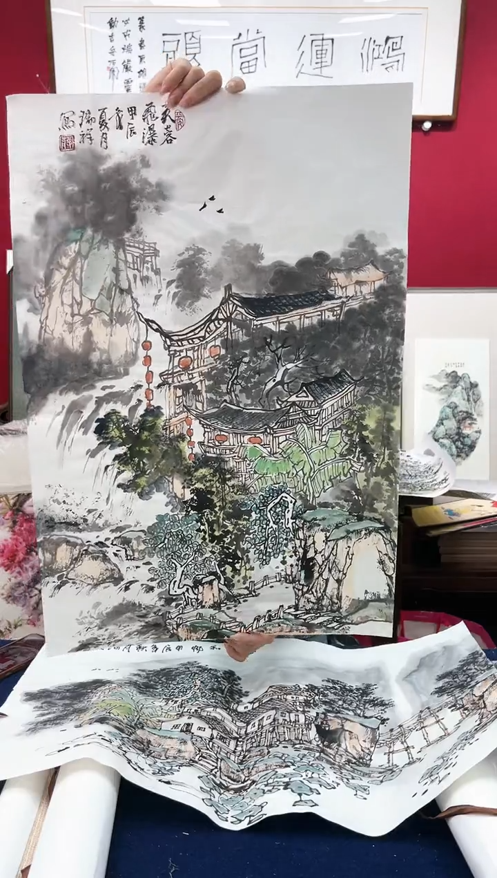 【闪购商品】国画蒋瑞祥《芙蓉飞瀑》