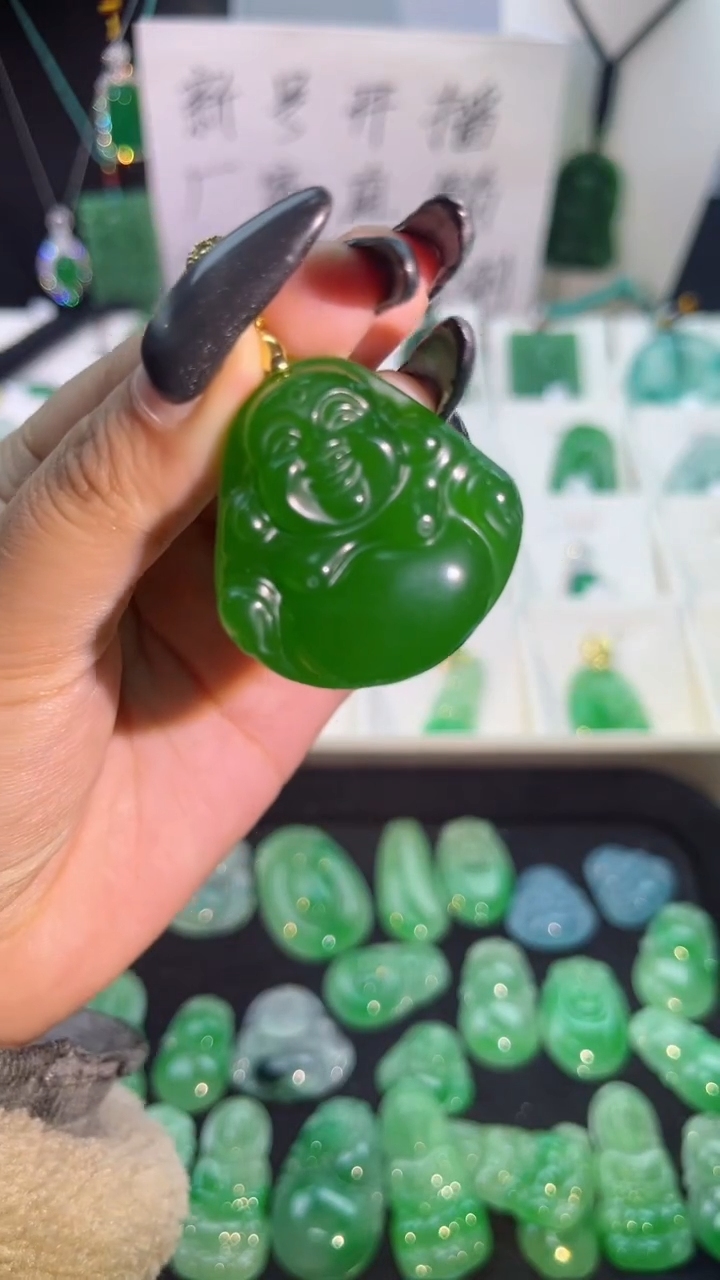 【闪购商品】翡翠手串银S925镶嵌翡翠颈饰925银镶嵌天然翡翠吊坠