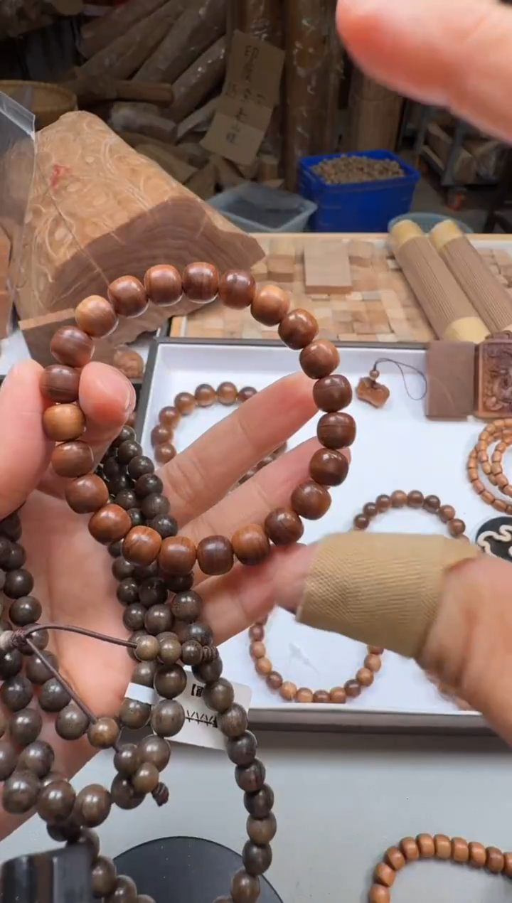 檀香木手串/手链迷*8.5x9黑肉虎皮纹单圈