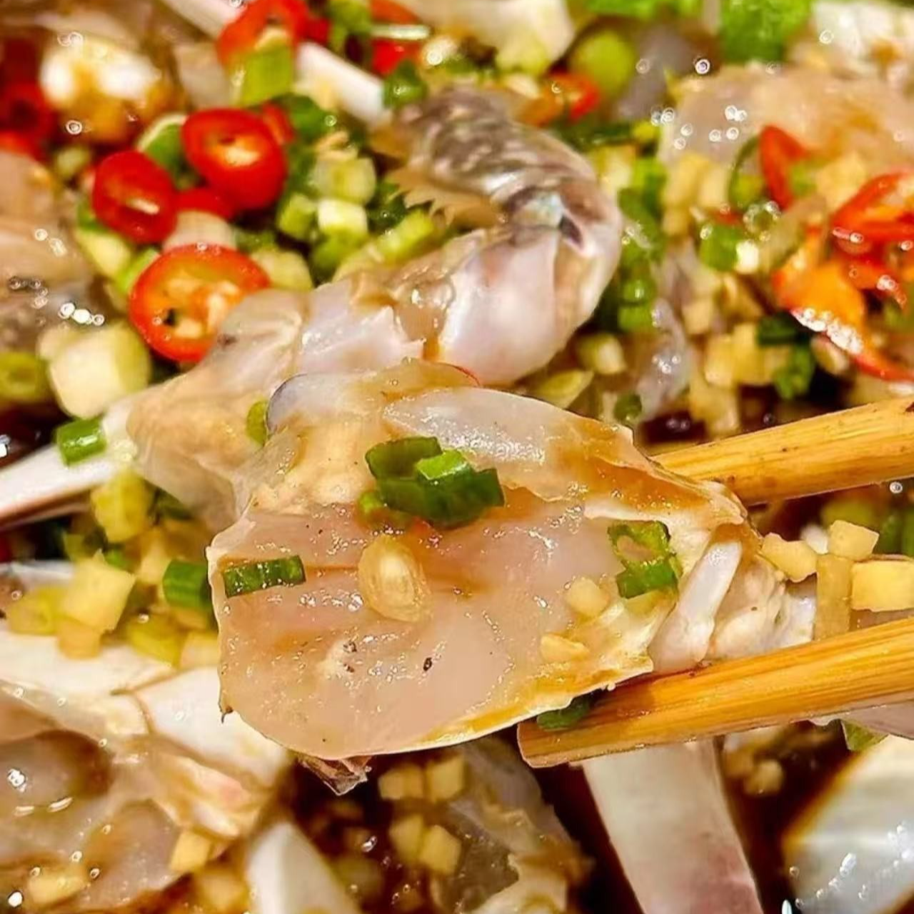 特色小海鲜生腌蟹块2桶共1100g蟹肉鲜嫩可口 入口即化 开盖即食