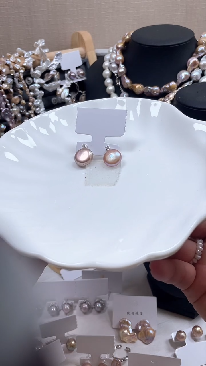 未镶嵌耳饰淡水珍珠【纯恬饰品】