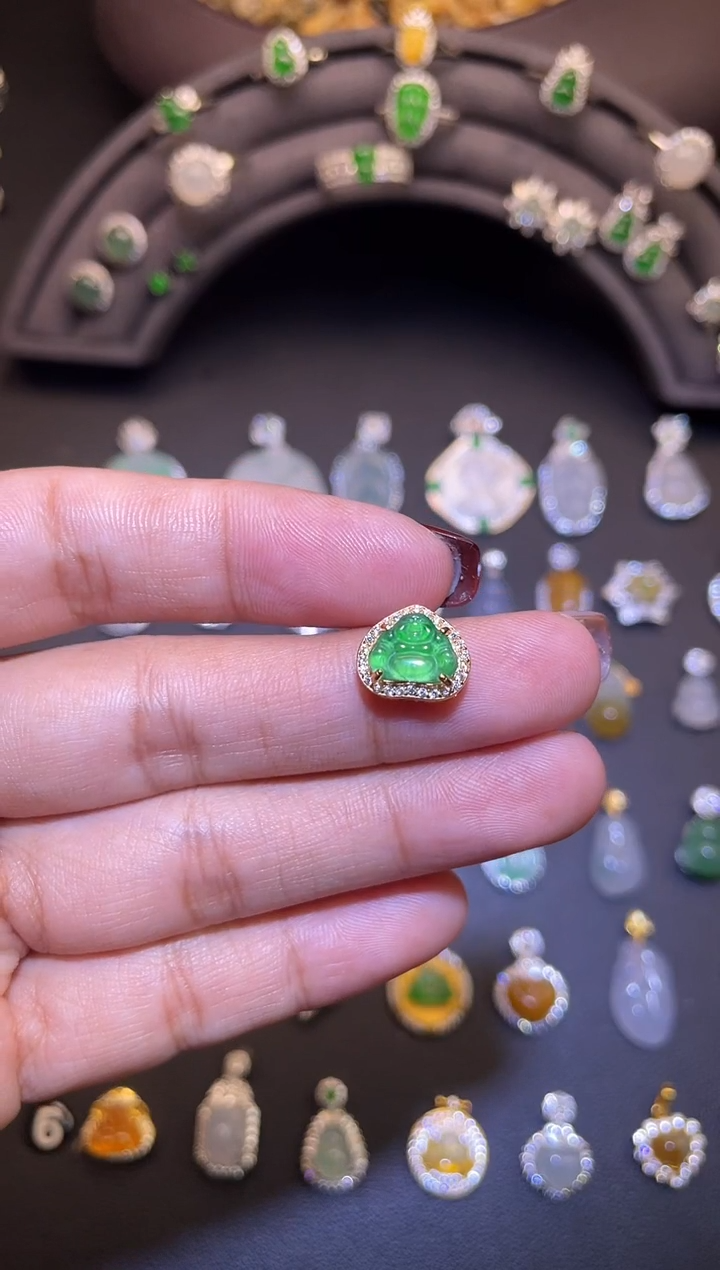 吊坠(不含链)银S925镶嵌翡翠1