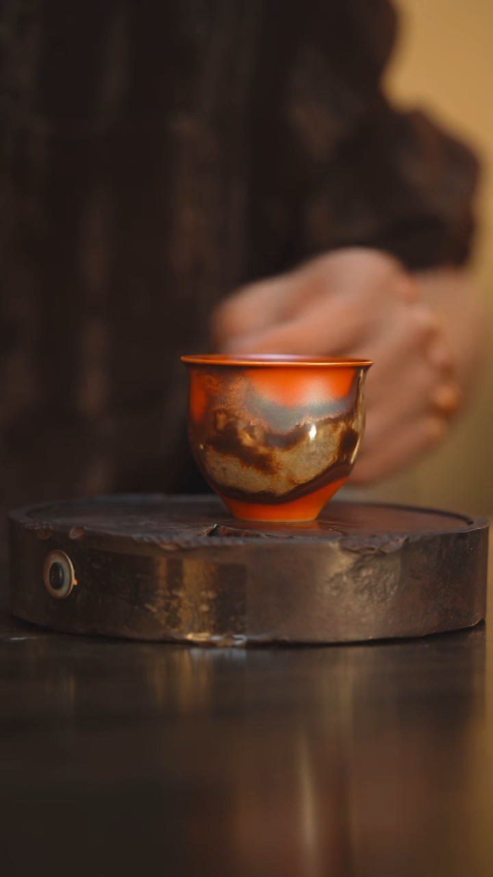 28柴房陶瓷柴烧金玉主人杯