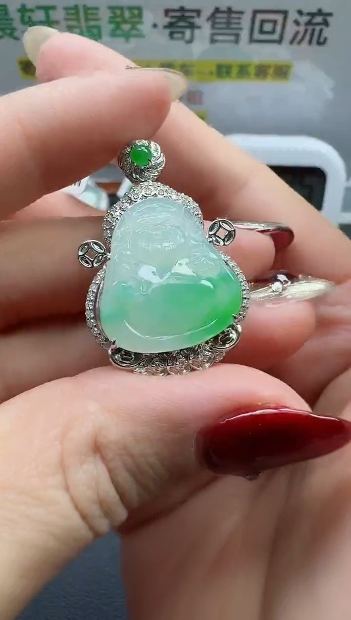 【闪购商品】翡翠颈饰18K金镶嵌寄售回流，不退不换