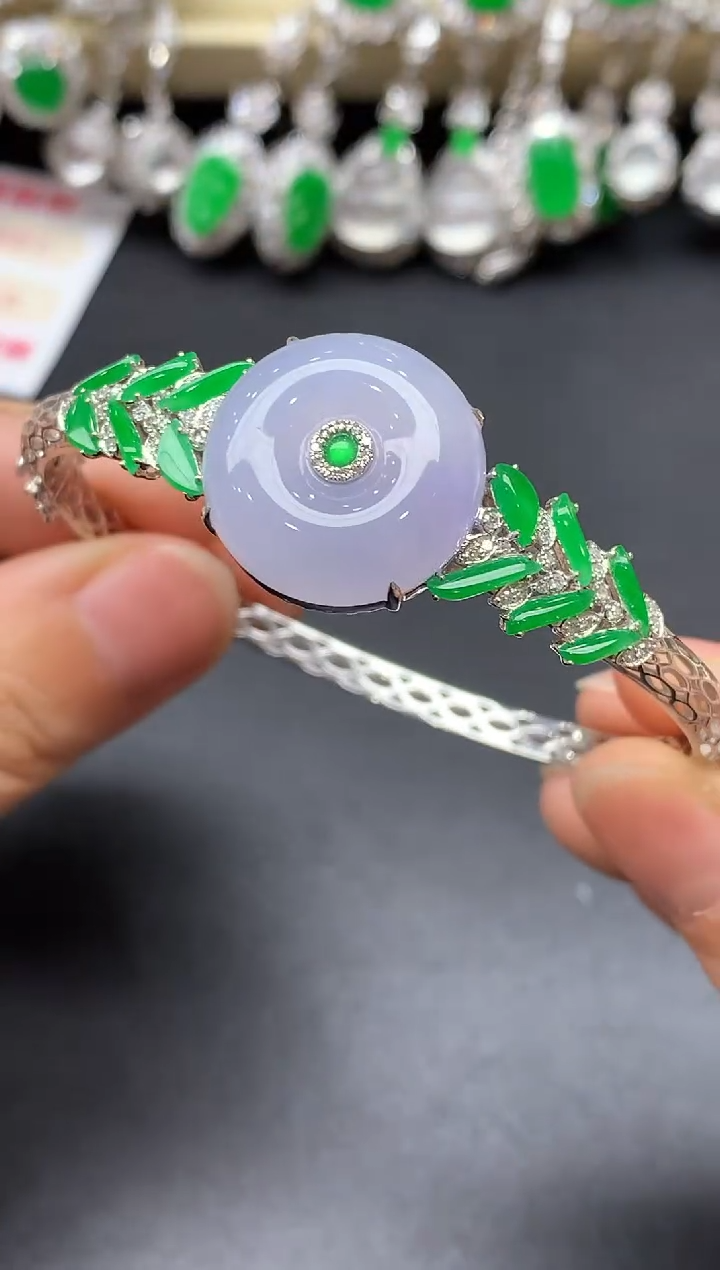 18K金镶嵌手镯翡翠809-中国好珍宝 