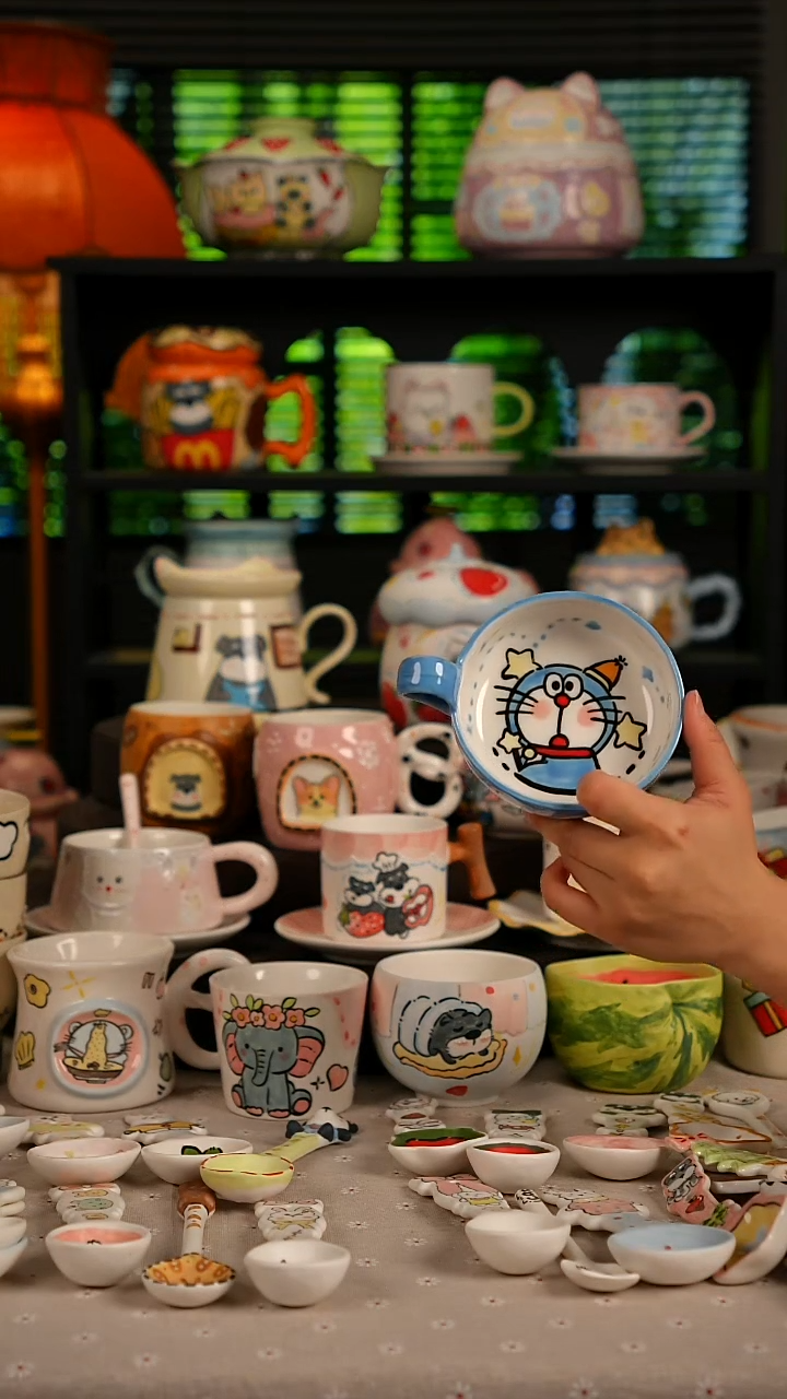 陶瓷无盖款景德镇高温釉下彩纯手绘创意瓷