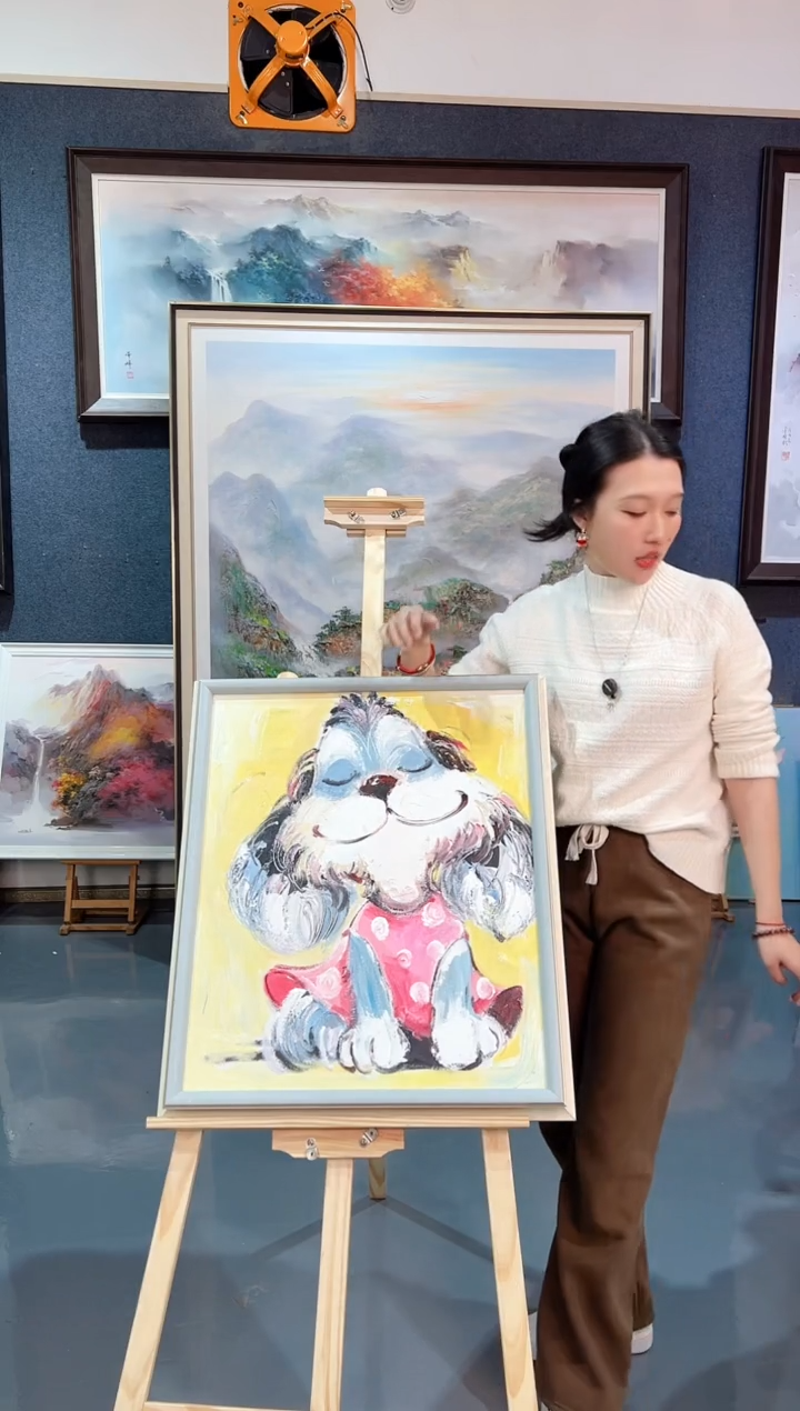 【闪购商品】油画89号 50*60 狗狗-手绘油画