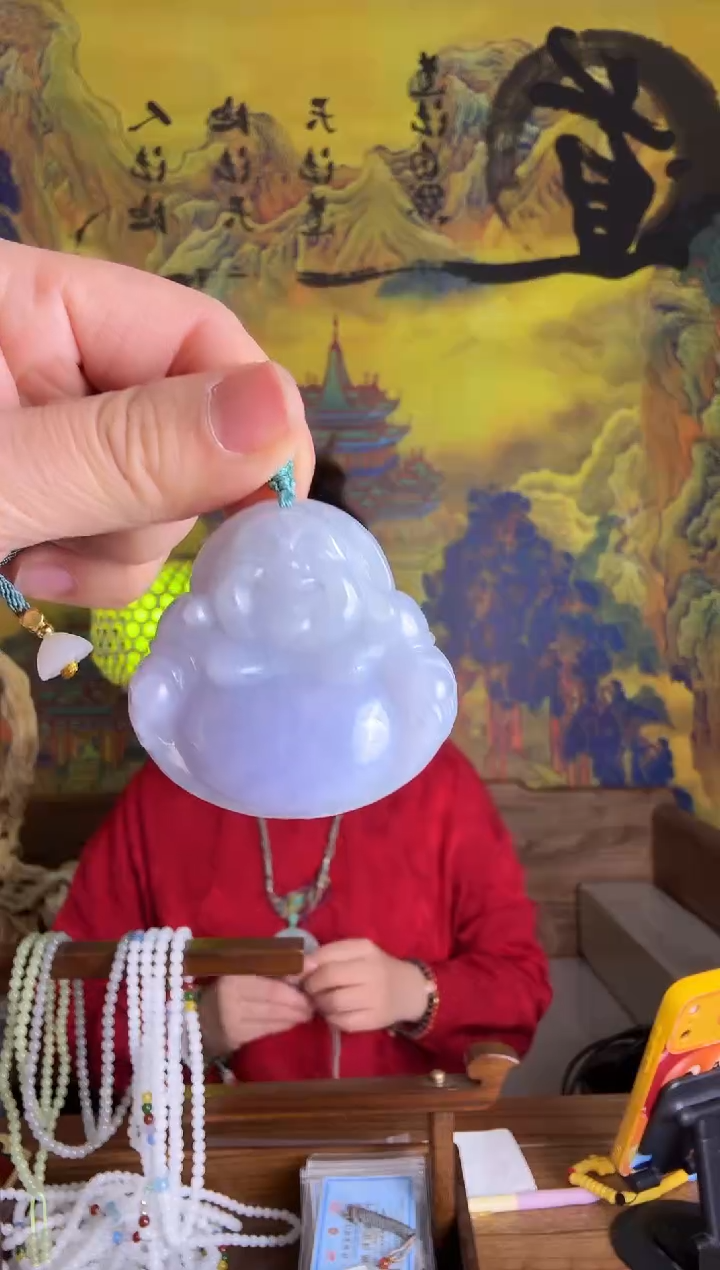 吊坠(赠链)未镶嵌翡翠翡翠乐呵呵《紫色》吊坠