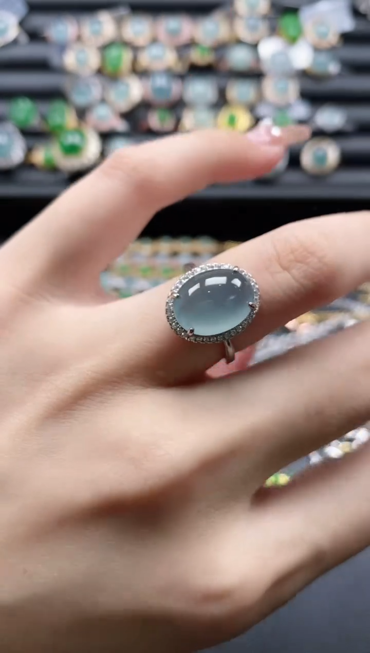 【闪购商品】翡翠戒指银S925镶嵌51151