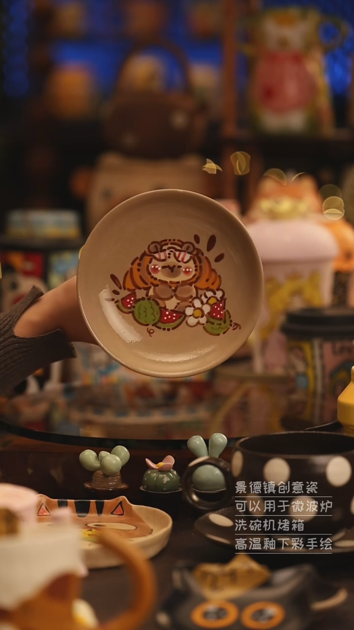 陶瓷景德镇可爱陶瓷釉下彩绘设计师款